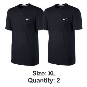 NIKE Swoosh 100% Cotton Sportswear Club Short Sleeve Tee Shirt XL Black NWT